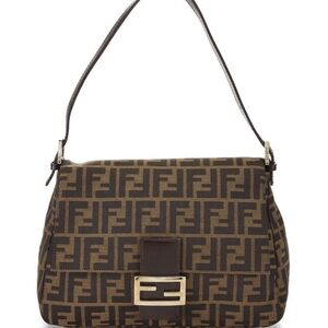 Fendi Brown and Black Monogram Shoulder Bag